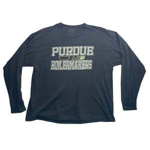 Purdue Boilermakers Long Sleeve T-Shirt Black Men’s XXL Blue 84 NCAA